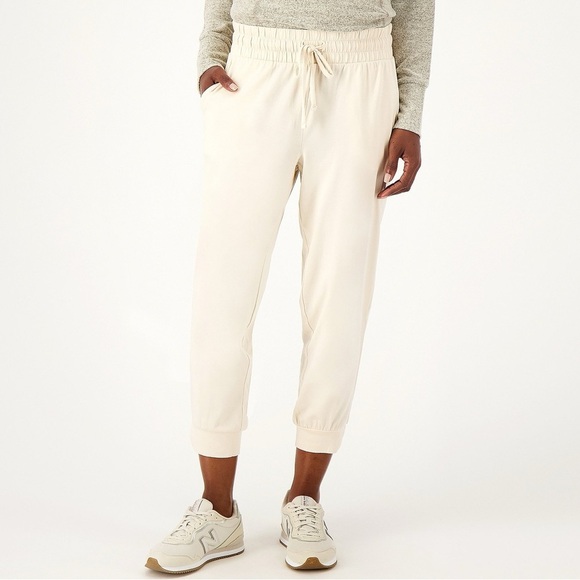 AnyBody Lounge Cozy Knit Split Cuff Joggers in Warm Sand size 1X - Picture 1 of 9